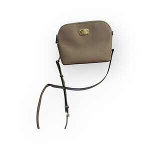 Michael Kors Brown/Tan Crossbody Bag – Gold Chain Accent, Interior Lining Flaw